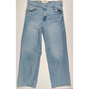Hollister Super Baggy Jeans Mens 36x34 Blue Light Wash Wide Leg Denim Pants